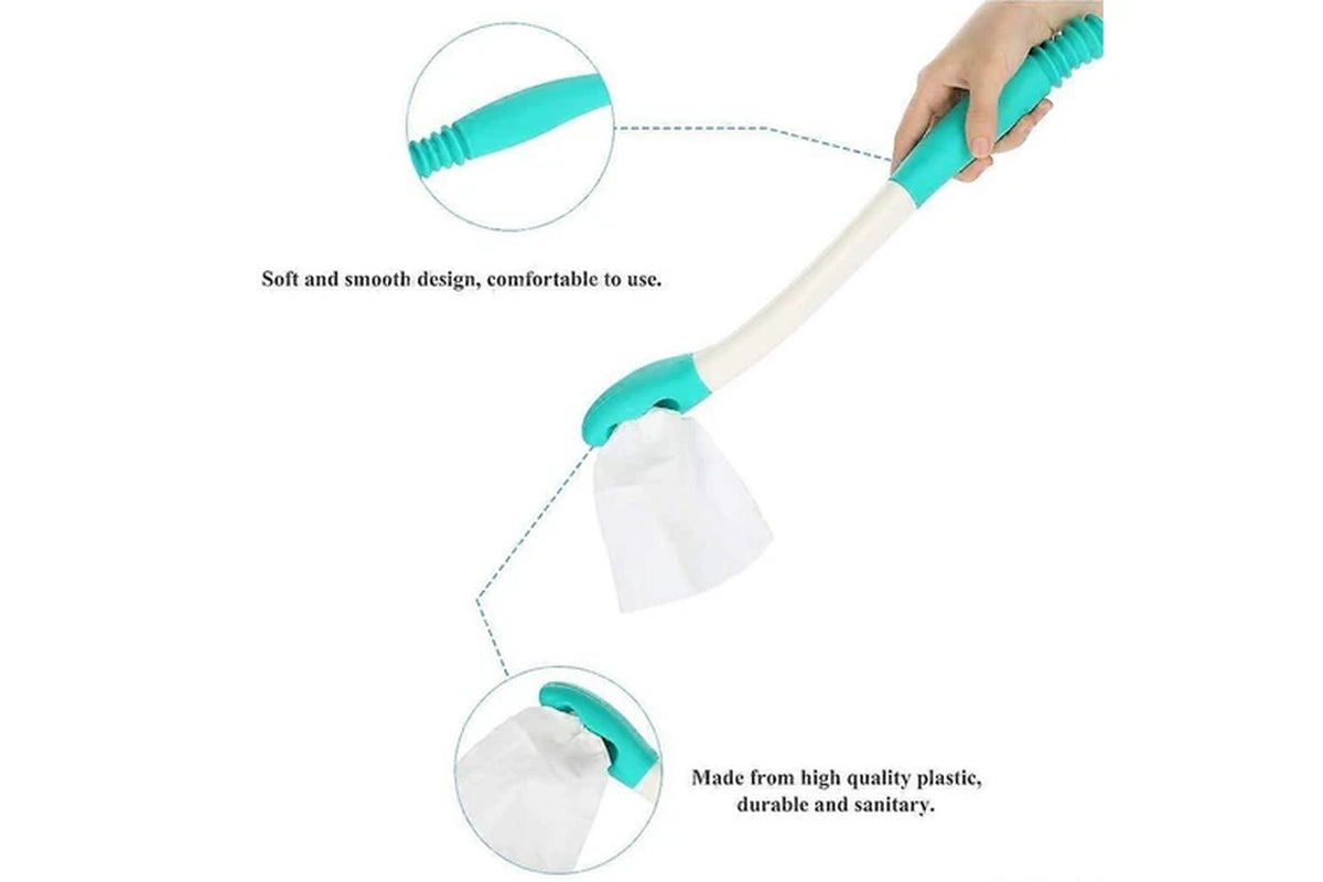 1 Long Distance Comfort Toilet Wiping Tool - Self-Service Bathroom Bottom Wiping Tool for People with Reduced Mobility