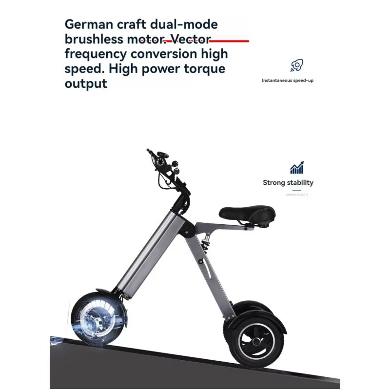 Folding Ultra-Light Portable Lithium Battery Electric Tricycle Adult Elderly Women Fashion Mini Miniature Scooter