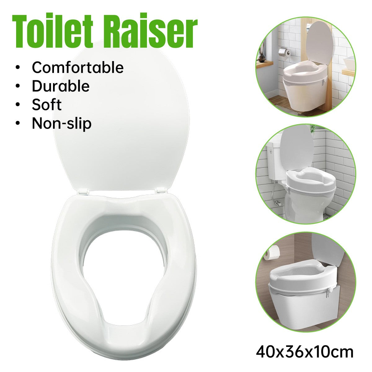 Raised Toilet Seat Booster Lift Cushion for Elderly Pregnant Women Rehab Aid Pad