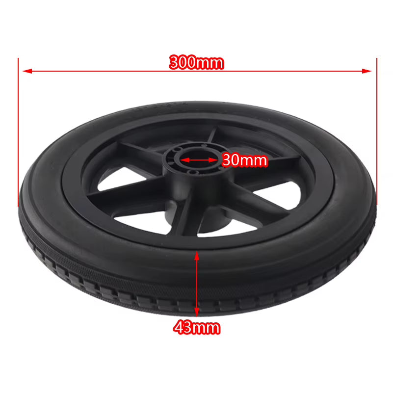 Wheelchair Rear Wheel 12 Inch Pu Elastic Solid Tire 12 1/2X2 1/4 Non-Pneumatic Tire Manual Wheelchair Accessories