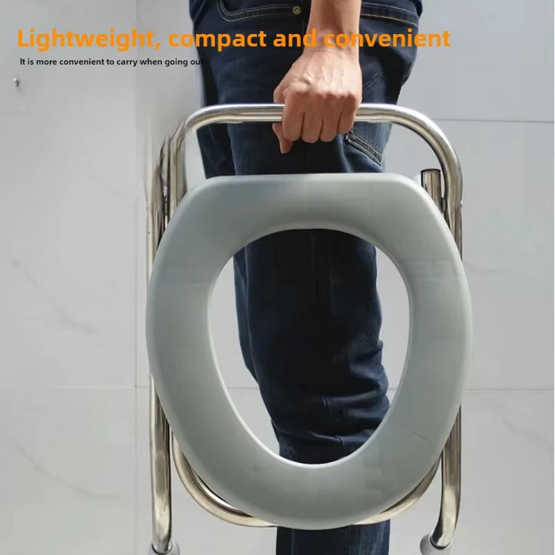 Foldable Maternity Toilet Chair Elderly Potty Chairs Household Portable Portable Chair Simple Bathroom Stainless Steel Stool