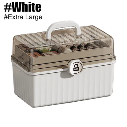 1Pc Large Capacity Medicine Storage Box, Multilayer Dust-Proof Medicine Case, Portable Medicine Organizer, Medical Emergency Kit