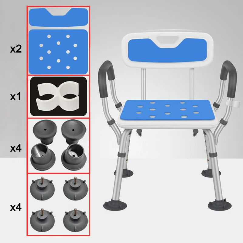 Adjustable Elderly Bathroom Seat Anti-Skid Bath Chairs for Elderly Squat Toilet Stool for Shower Special Chair Home Chair Seat