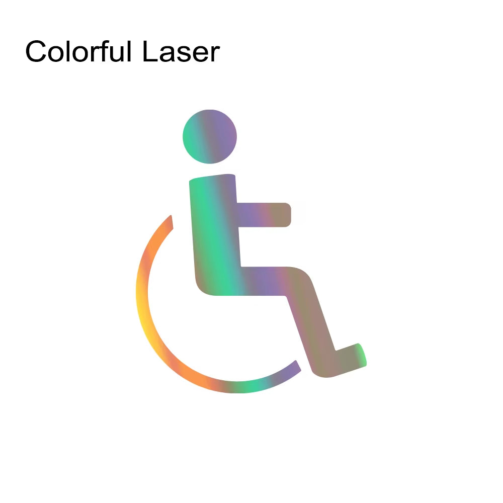 PVC Disabled on Board Car Sticker Wheelchair Sign Lables Warning Sticker Windshield Window Handicapped Vinyl Decals Accessories