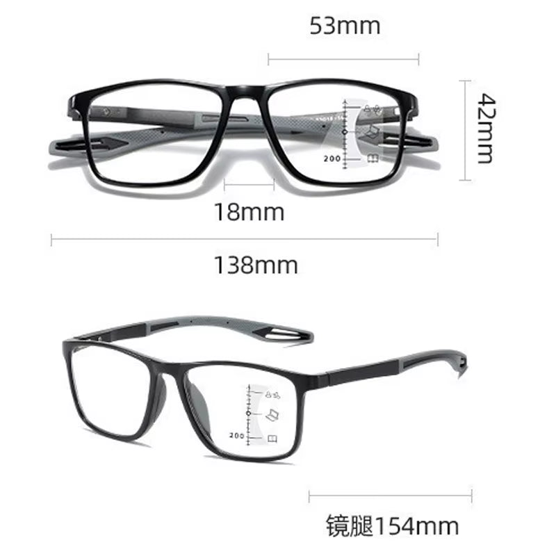 Soft Multifocal Progressive Reading Glasses anti Blue Light Multifocal Elderly Eyewears Men Women'S Large Frame Eyeglasses