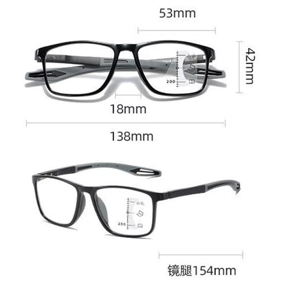 Soft Multifocal Progressive Reading Glasses anti Blue Light Multifocal Elderly Eyewears Men Women'S Large Frame Eyeglasses