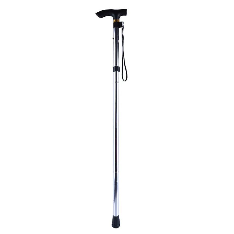 Telescopic Walking Stick Outdoor Hiking Trekking Poles Aluminum Alloy Metal Folding Cane Crutches Pole for Elderly People