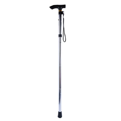 Telescopic Walking Stick Outdoor Hiking Trekking Poles Aluminum Alloy Metal Folding Cane Crutches Pole for Elderly People
