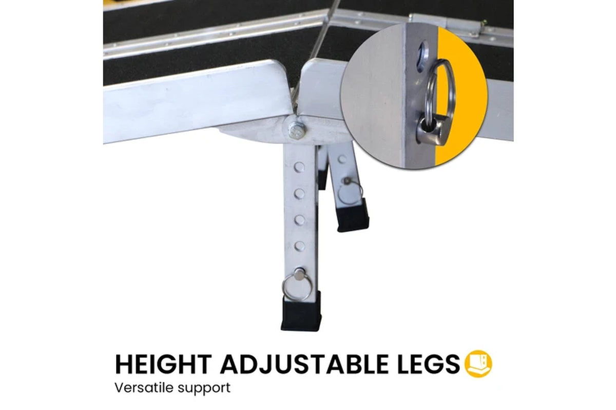 Aluminium Wheelchair Ramp with Leg Support - 10Ft