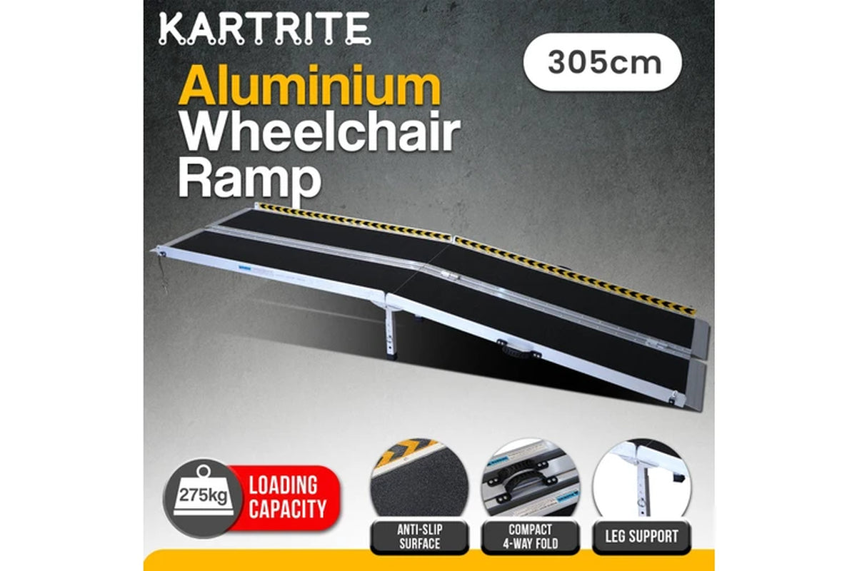 Aluminium Wheelchair Ramp with Leg Support - 10Ft