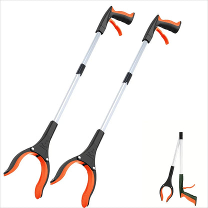 1-Pack 34 Inch Extra Long Grabber Reacher with 360°Rotating Jaw & Magnet Foldable Pickup Mobility Aid Reaching Assist Tool