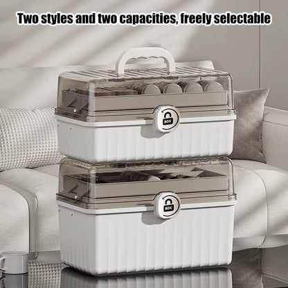 1Pc Large Capacity Medicine Storage Box, Multilayer Dust-Proof Medicine Case, Portable Medicine Organizer, Medical Emergency Kit