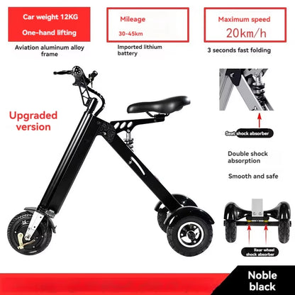 Folding Ultra-Light Portable Lithium Battery Electric Tricycle Adult Elderly Women Fashion Mini Miniature Scooter