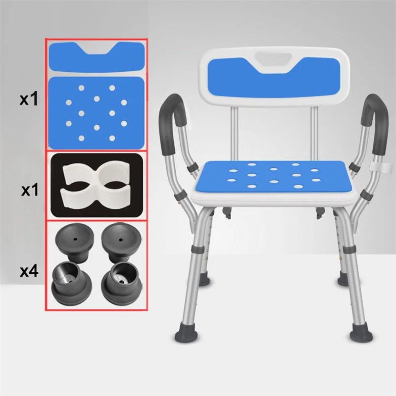 Adjustable Elderly Bathroom Seat Anti-Skid Bath Chairs for Elderly Squat Toilet Stool for Shower Special Chair Home Chair Seat