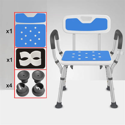 Adjustable Elderly Bathroom Seat Anti-Skid Bath Chairs for Elderly Squat Toilet Stool for Shower Special Chair Home Chair Seat