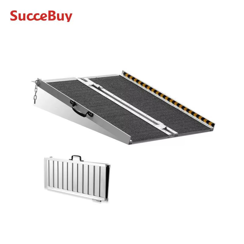 Succebuy Portable Wheelchair Ramp 24/36/48/72In 800Lbs Capacity Non-Slip Aluminum Folding Threshold Ramp Foldable Wheelchairramp