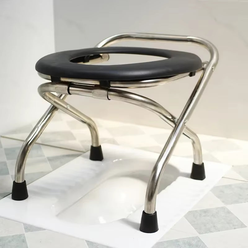 Foldable Maternity Toilet Chair Elderly Potty Chairs Household Portable Portable Chair Simple Bathroom Stainless Steel Stool