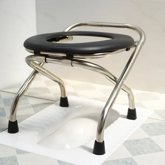 Foldable Maternity Toilet Chair Elderly Potty Chairs Household Portable Portable Chair Simple Bathroom Stainless Steel Stool