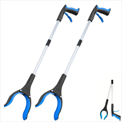 1-Pack 34 Inch Extra Long Grabber Reacher with 360°Rotating Jaw & Magnet Foldable Pickup Mobility Aid Reaching Assist Tool