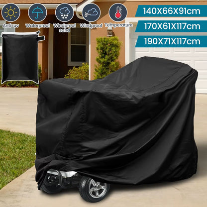 Mobility Scooter Cover Wheelchair Cover Motorcycle Cover 190D Oxford Cloth Dust-Proof Snow Rain Sun