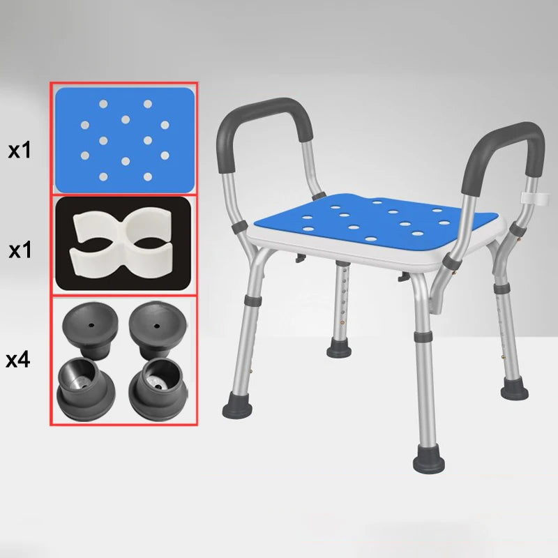 Adjustable Elderly Bathroom Seat Anti-Skid Bath Chairs for Elderly Squat Toilet Stool for Shower Special Chair Home Chair Seat