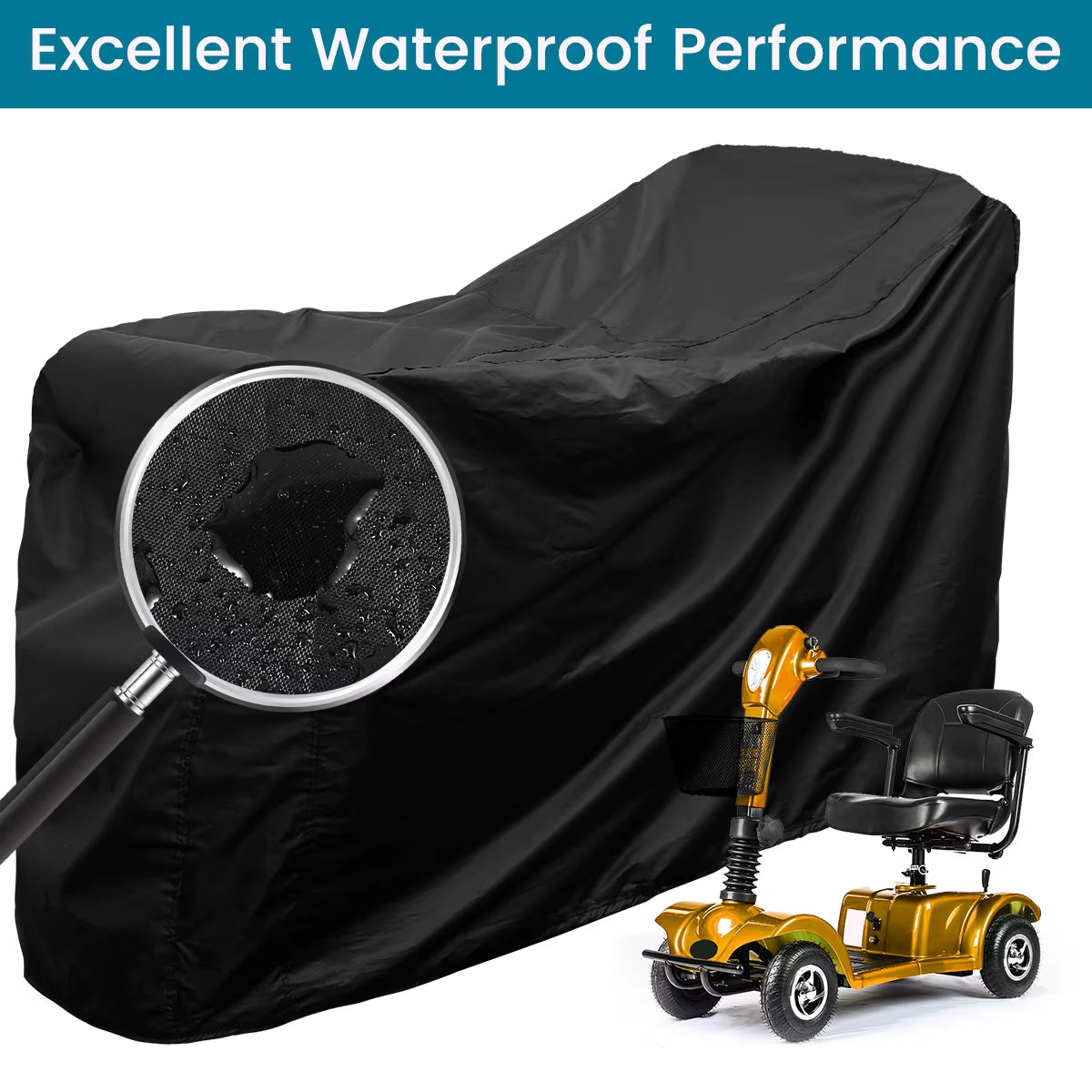 Mobility Scooter Cover Wheelchair Cover Motorcycle Cover 190D Oxford Cloth Dust-Proof Snow Rain Sun