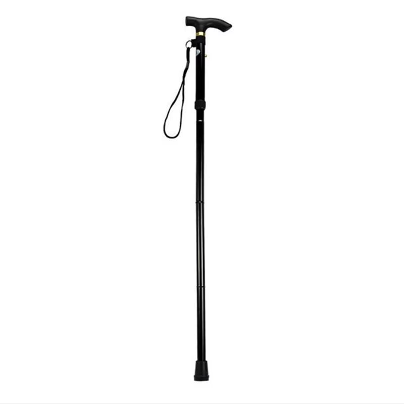 Telescopic Walking Stick Outdoor Hiking Trekking Poles Aluminum Alloy Metal Folding Cane Crutches Pole for Elderly People