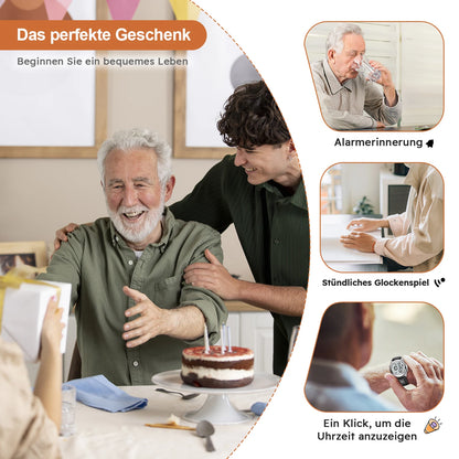 Talking Watches for Blind Elderly Men'S Clock Talking Time with Atomic Alarm Radio Wrist Watches Spanish/German/English