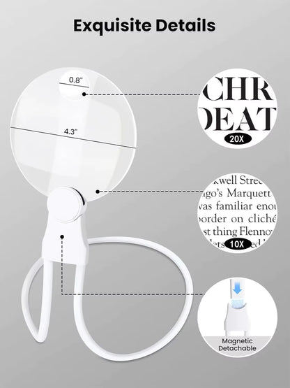 10X Hands Free Magnifying Glass for Neck Wear, Magnifier for Reading, Sewing, Cross Stitch, Inspection, Repair.(4.33Inch)