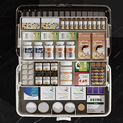 1Pc Large Capacity Medicine Storage Box, Multilayer Dust-Proof Medicine Case, Portable Medicine Organizer, Medical Emergency Kit