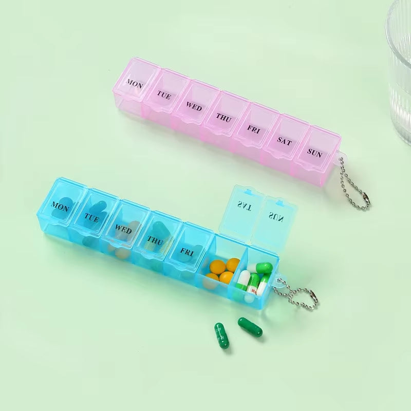 1Pcs 5 Colors 7 Days Pill Medicine Box Weekly Tablet Holder Storage Organizer Container Medicine Storage Independent Lattice