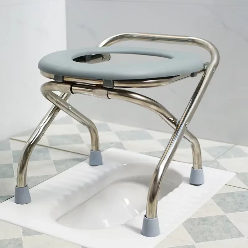 Foldable Maternity Toilet Chair Elderly Potty Chairs Household Portable Portable Chair Simple Bathroom Stainless Steel Stool