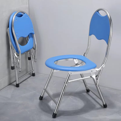 Portable Toilet Chair Folding Bathroom Stool Pregnant Woman Elderly Seat Stainless Steel Camping Chair Bathroom Furniture