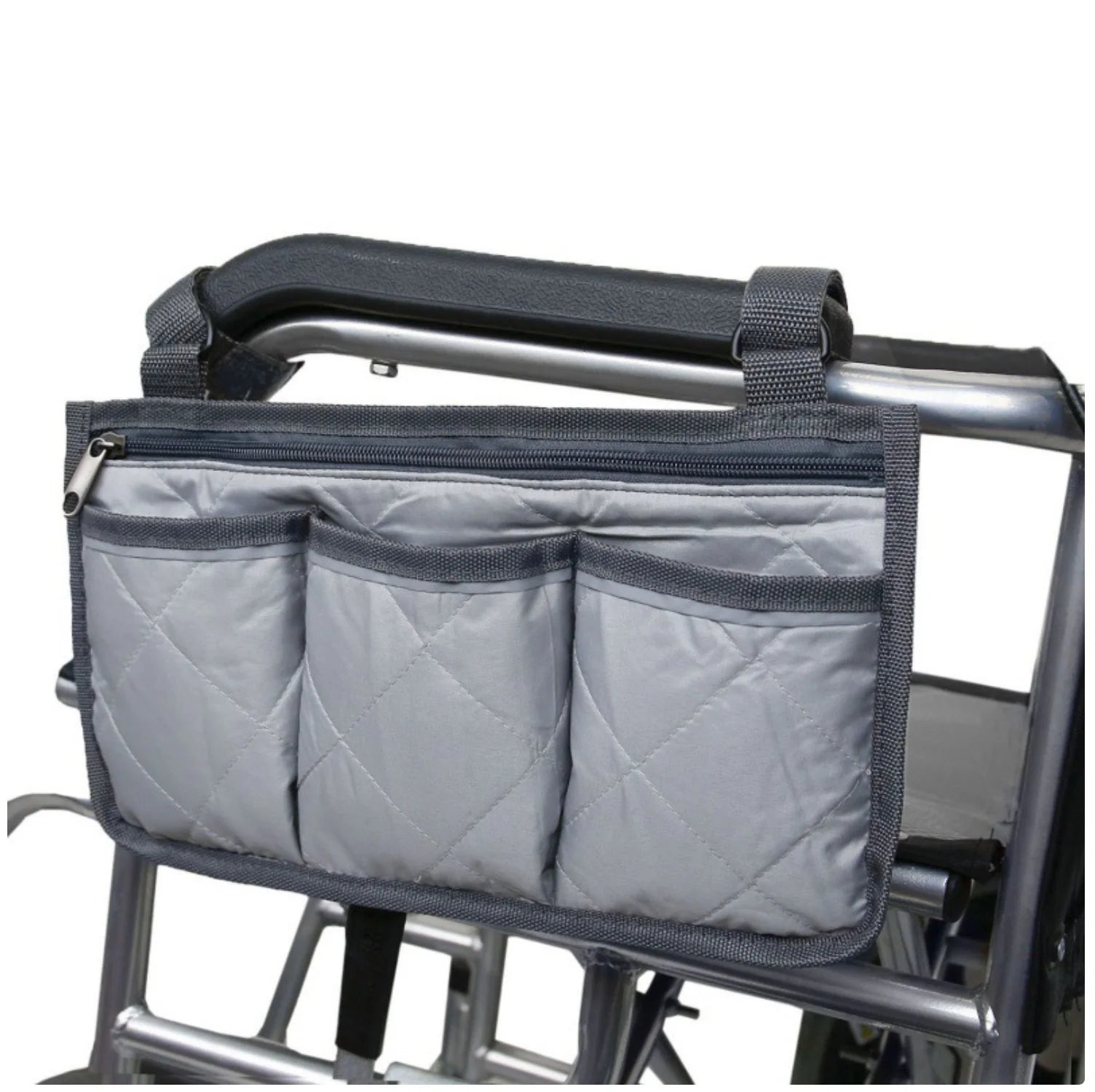 Black Wheelchair Storage Bag - Premium Quality with Adjustable Straps & Reflective Strip