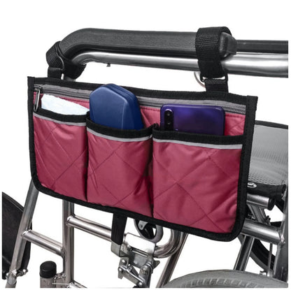 Black Wheelchair Storage Bag - Premium Quality with Adjustable Straps & Reflective Strip