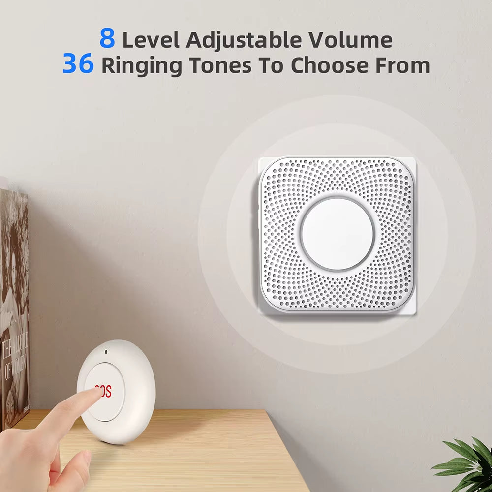 Wireless SOS Button Caregiver Page Emergency Medical Alert System for Seniors Patients Elderly at Home Panic Button