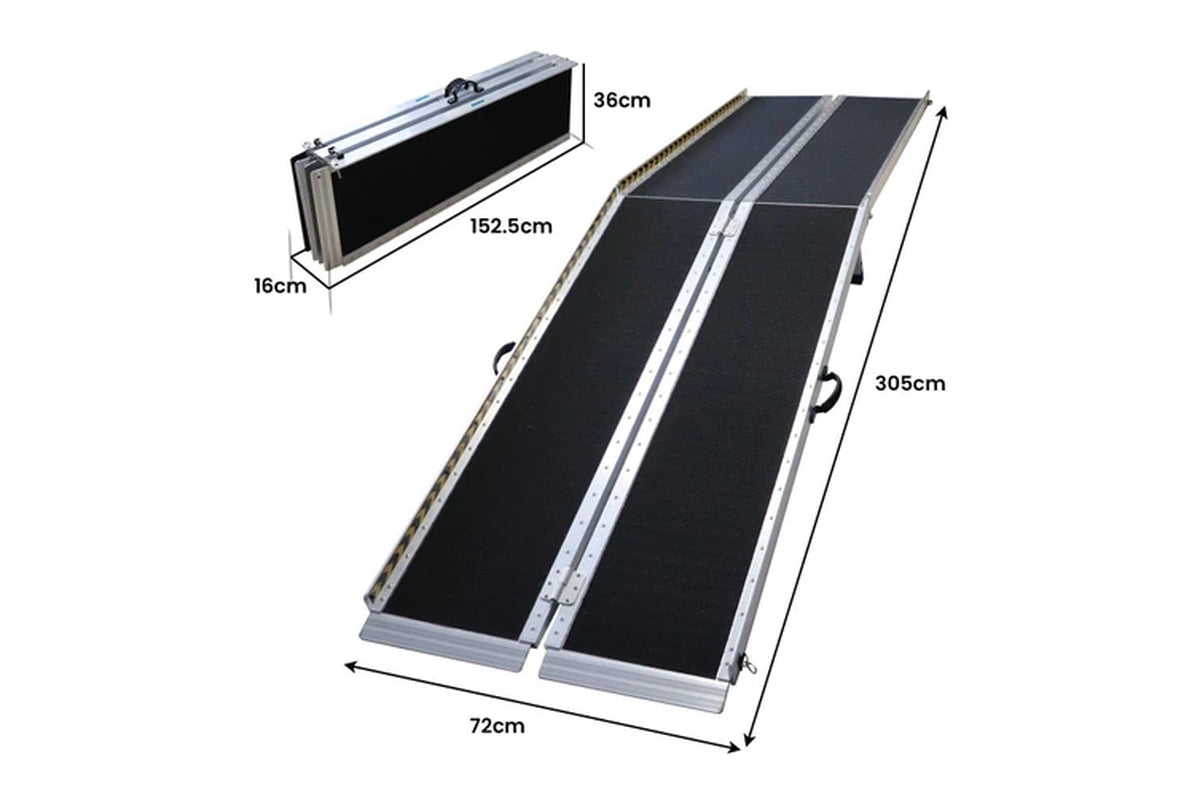 Aluminium Wheelchair Ramp with Leg Support - 10Ft