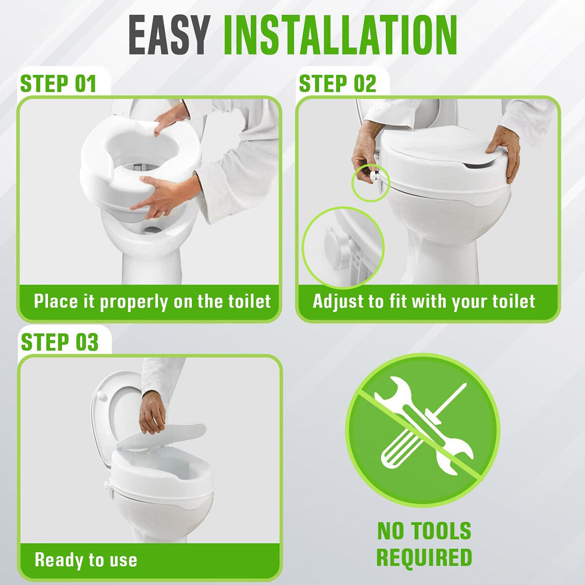 Raised Toilet Seat Booster Lift Cushion for Elderly Pregnant Women Rehab Aid Pad