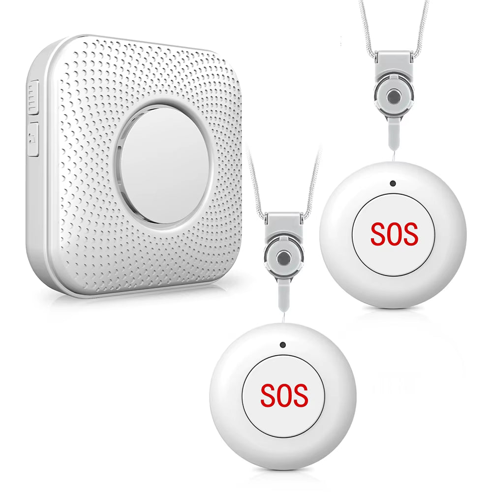 Wireless SOS Button Caregiver Page Emergency Medical Alert System for Seniors Patients Elderly at Home Panic Button