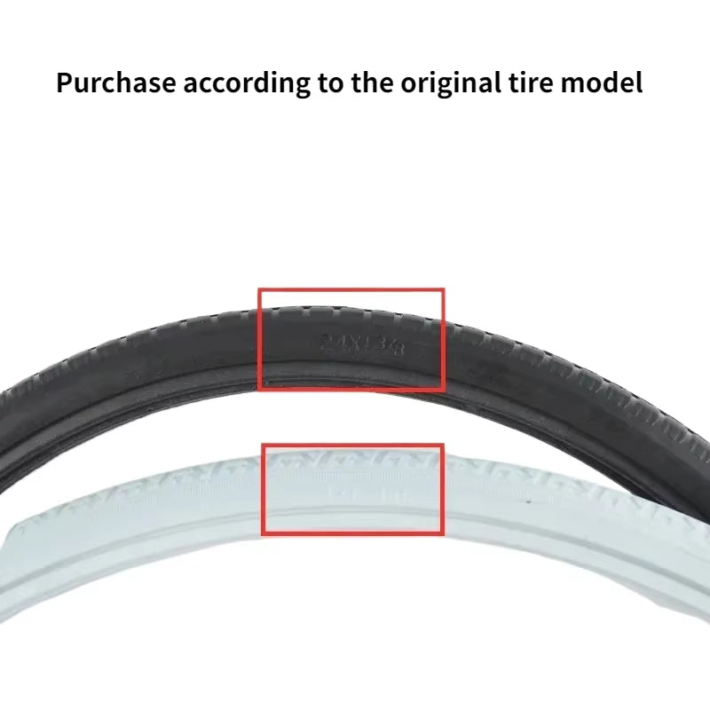 Wheelchair Accessories Tire 20 22 24 Inch Outer Solid 20/22/24X1 3/8 Non-Pneumatic Rear Wheel