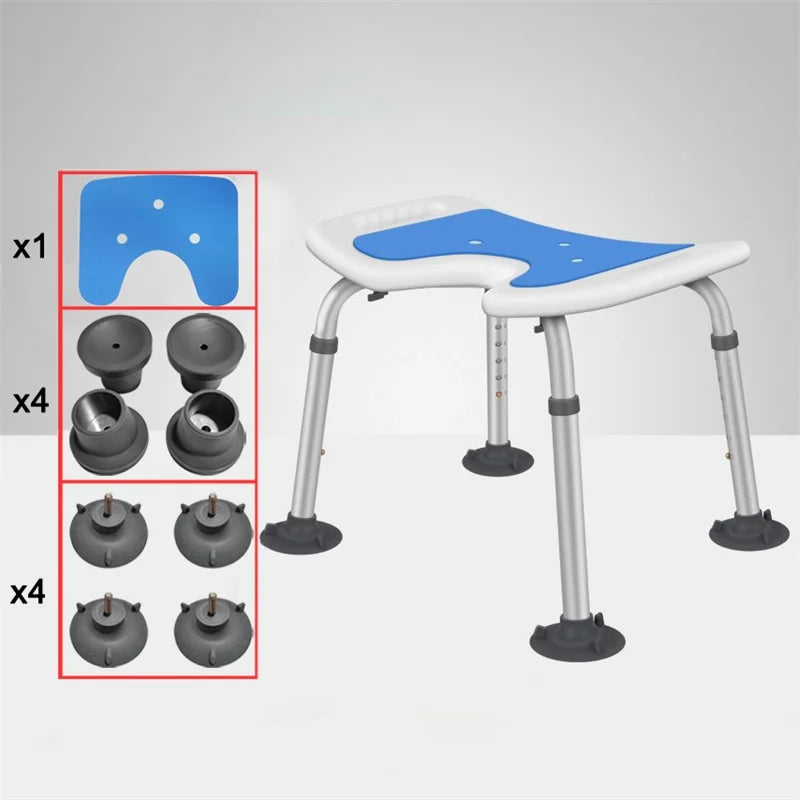 Adjustable Elderly Bathroom Seat Anti-Skid Bath Chairs for Elderly Squat Toilet Stool for Shower Special Chair Home Chair Seat