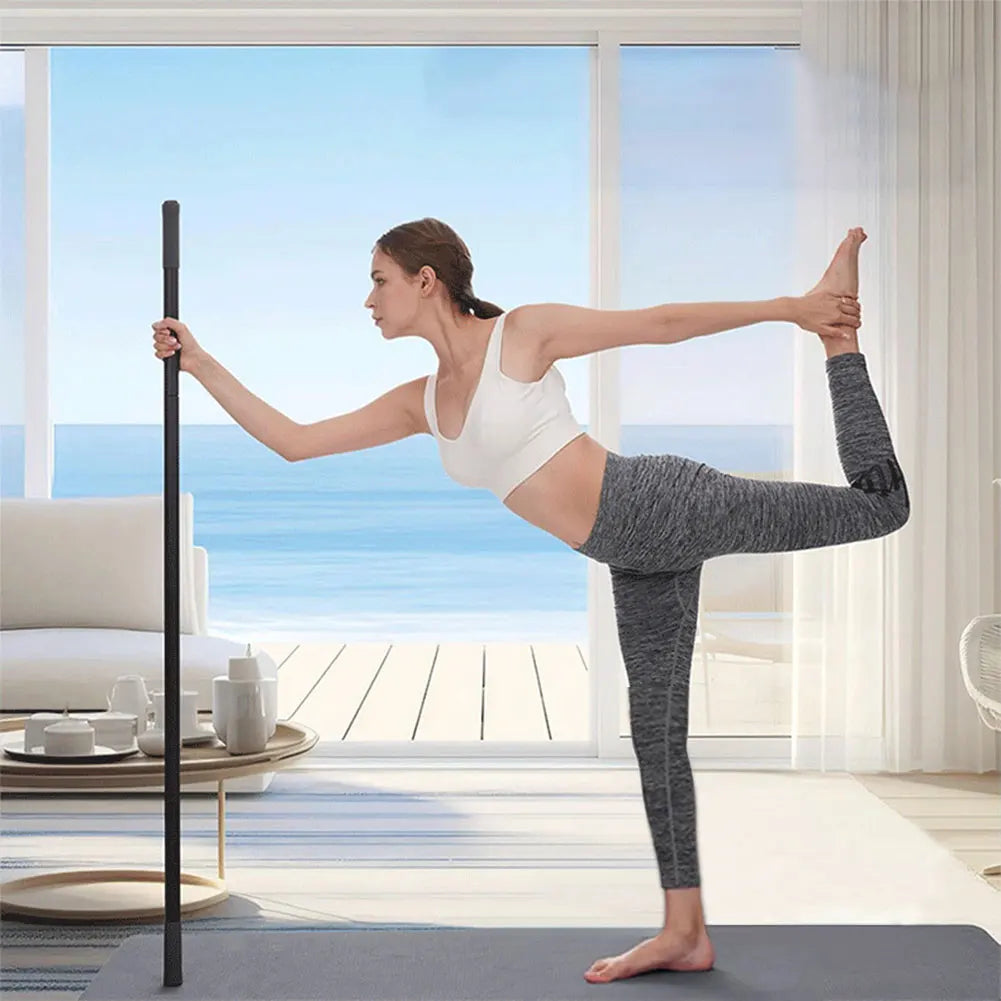 Yoga Stick 5 Ft Stretching Stick Adjustable Mobility Stick with Non-Slip Handle for Yoga Practice Stretching Flexibility
